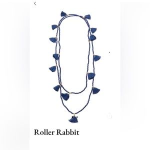 NWT’s Roller Rabbit Navy Tassel Necklace, OS